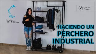 Como hacer un PERCHERO INDUSTRIAL Con TUBO y Madera FACIL Proyecto N 5 Maggy Azcagorta [upl. by Nhguav915]