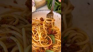 Sundried tomato pasta 🍝spaghetti pastalovers pastarecipes veganpasta sundriedtomatoes [upl. by Cannell]