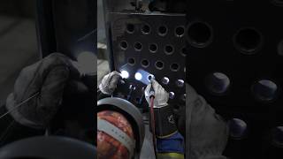 Welding tubesheet joints in an aircooled heat exchanger via GTAW through the plugsheet welding [upl. by Enninaej]