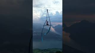 Aerial Silk on a Highline in the Swiss Alps aerialsilks swissalps [upl. by Deyas]