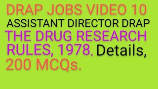 MCQs with Answers for Assistant Director Technical RO12 The Drug Research Rules 1978 Pharmacist [upl. by Truitt267]