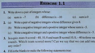 Class 7th maths l Exercise 11 l Chapter 1 l integers l CBSE Board l Solution l NCERT Carb Academy [upl. by Artur816]