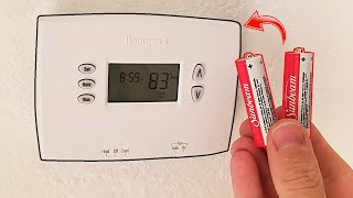 How To Replace Honeywell Thermostat Batteries  FIXES NO AC or HEAT [upl. by Brnaba]