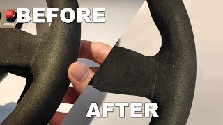 How to easily clean Alcantara Steering wheel Thrustmaster T300 Ferrari Alcantara Edition [upl. by Nonnair]