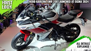 Hero Karizma XMR 250 Launched At EICMA 2024  Explained All Spec Features Engine And More Details [upl. by Eseerehs]