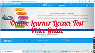 Online Learner Licence Test I Video Guide I online learnerlicence onlinetest parivahan [upl. by Akierdna]