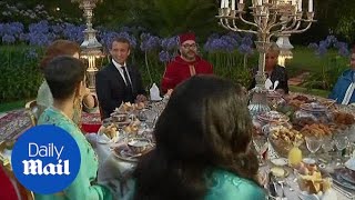 Macron meets for dinner with King Mohammed VI in Morocco  Daily Mail [upl. by Aldon]