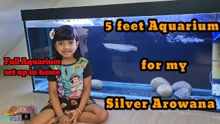 How to make a 5 feet aquarium for Arowana fish at Home  Huge aquarium setup  Elsa and Elna World [upl. by Otiv]