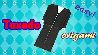 How to make a paper Tuxedo  Origami Tuxedo Instructions Easy but Cool for Beginners Step by Step [upl. by Lippold601]