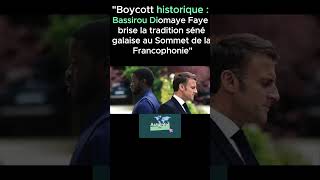 Boycott historique  Bassirou Diomaye Faye brise la tradition sénégalaise au Sommet de la Francophon [upl. by Engelhart]