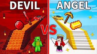 JJs ANGEL Bridge vs Mikeys DEVIL Bridge Survive Battle in Minecraft  Maizen [upl. by Bree]