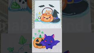 youtube art drawing halloween drawing Halloween pumpkin and vampire bat [upl. by Nolyaj]