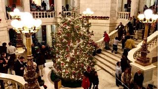 State House Christmas tree illuminated for holiday season [upl. by Sumedocin]