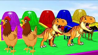 Colourful Babies Hen Crossing Fountaing Cartoon Animation Video For Kids [upl. by Eojyllib]