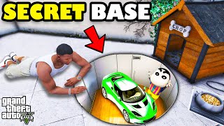 Franklin Build Underground Secret Base To Hide From Terrorists In GTA 5  SHINCHAN and CHOP [upl. by Rimisac]