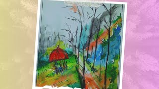 Serene Mountain Village Watercolor Scenery drawing  A StepbyStep Guide [upl. by Lede219]