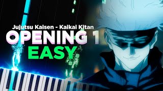 KAIKAI KITAN EASY PIANO TUTORIAL  Jujutsu Kaisen season 1 op 1 [upl. by Colinson]