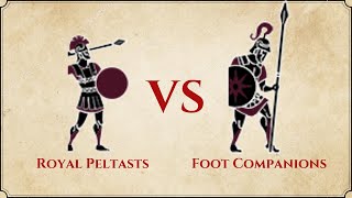 ROME II Total War  Royal Peltasts VS Foot Companions [upl. by Aikemahs69]