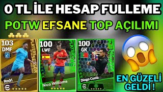 POTW TOP AÇILIMI 🔥 PAKET AÇILIMI 👀 0TL İLE HESAP FULLEME 🤩 E FOOTBALL 2024 [upl. by Annoved]