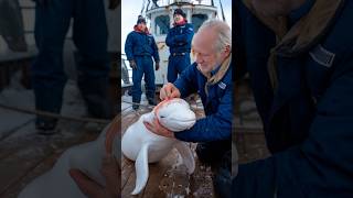 A baby whale cries out pleading with the ships crew to free it from the nets grasp animals [upl. by Peppard]