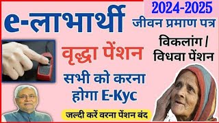 Bihar Pension E Kyc Kaise Kare 2024  ELabharthi Pension EKYC Online Apply 2024 Live Process [upl. by Eadrahc]