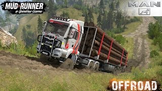 Spintires MudRunner Dump truck Dangerous mountain crossing road Gameplay [upl. by Batchelor260]