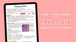 How I Write NEATLY on the iPad GOODNOTES  APPLE PENCIL ✏️ [upl. by Eyde]