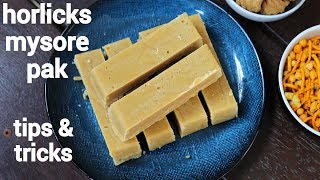 horlicks mysore pak recipe  ಹಾರ್ಲಿಕ್ಸ್ ಮೈಸೂರ್ ಪಾಕ್  horlicks burfi  horlicks milk powder barfi [upl. by Htnnek]