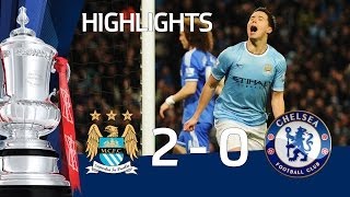 Manchester City vs Chelsea 20 Jovetic and Nasri  FA Cup 5th Round goals amp highlights [upl. by Ylrehs]