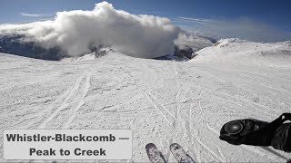 WhistlerBlackcomb  Peak to Creek Top to Bottom run on Whistler Mountain [upl. by Aprilette]