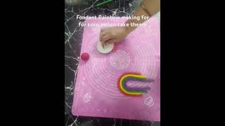 Fondant Rainbow making for coco melon theam cake cream MukeshCoolCake ToyCakeTiaFla [upl. by Innoj111]