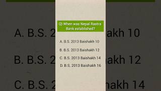 When was Nepal Rastra Bank established nepalrastrabank rastriyabanijyabank nrb rbb shortsfeed [upl. by Ydnec]