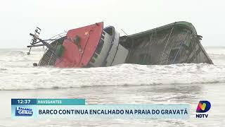 Barco Encalhado em Navegantes Equipe Investiga Causas do Incidente [upl. by Ayenet]