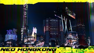 Cities Skylines  Cyberpunk City Neo HongKong  Rebuilding Hologram PO Mod 17v  22 [upl. by Anahsit]