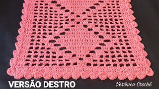 💖Caminho de mesa em crocheTrilho de mesa Passo a passoPara iniciantesVersão destro [upl. by Worrad]