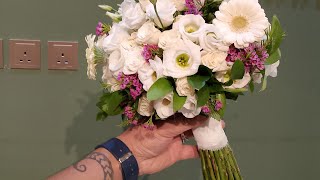 HOW TO MAKE A WEDDING BOUQUET  FRESH FLOWER BRIDAL BOUQUET [upl. by Anastase]