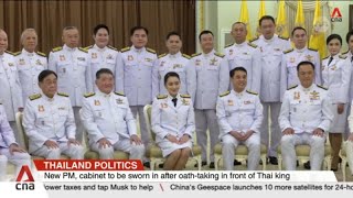 New Thai PM Cabinet to be sworn in after oathtaking in front of king [upl. by Terrel775]