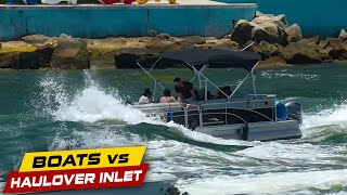 Pontoon NIGHTMARE at Haulover Inlet  Boats vs Haulover Inlet [upl. by Giffy141]