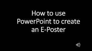 How to use PowerPoint to create an E Poster [upl. by Remde]