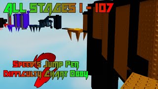 Speeds Jump Per Difficulty Chart Obby 2 All Stages 1107 ROBLOX Obby [upl. by Ottie]