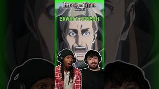 When you hear ERWINS SPEECH for the FIRST TIME attackontitanreaction anime attackontitan aot [upl. by Ehtyaf]