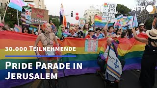 Jerusalem Pride Parade unter Polizeischutz  AFP [upl. by Llertac]