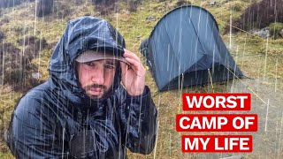 SOLO Mountain Camping in a RAIN STORM  My tent was tested to the LIMIT [upl. by Bohi26]