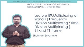 ADC Lecture 89Multiplexing of Signals  FDM TDM E1 and T1 frame [upl. by Arada]