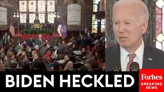 SHOCK MOMENT Bidens South Carolina Speech Abruptly Stops Due To ProPalestinian Hecklers [upl. by Aicia]