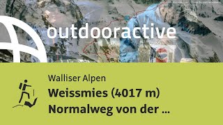 Hochtour in den Walliser Alpen Weissmies 4017 m Normalweg von der Weissmies Hütte über Hohsaas [upl. by Allerym]