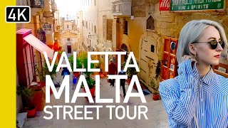 Valletta Malta Full City Street Walk  Whats it really like [upl. by Lluj]