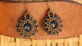 Sidonias handmade jewelry  Rivoli earrings tutorial [upl. by Stutsman]