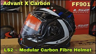 LS2 FF901 Advant X Carbon  Unboxing amp Feature Review of LS2 Modular Helmet  Price  DNA VLOGS [upl. by Essilrahc]