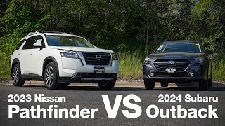 2024 Subaru Outback vs 2023 Nissan Pathfinder  Comparison and Review [upl. by Indnahc]